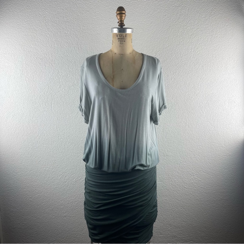 Young Fabulous & Broke l S Ombré Bodycon Scoop Neck Ruched Stretch T-Shirt Dress